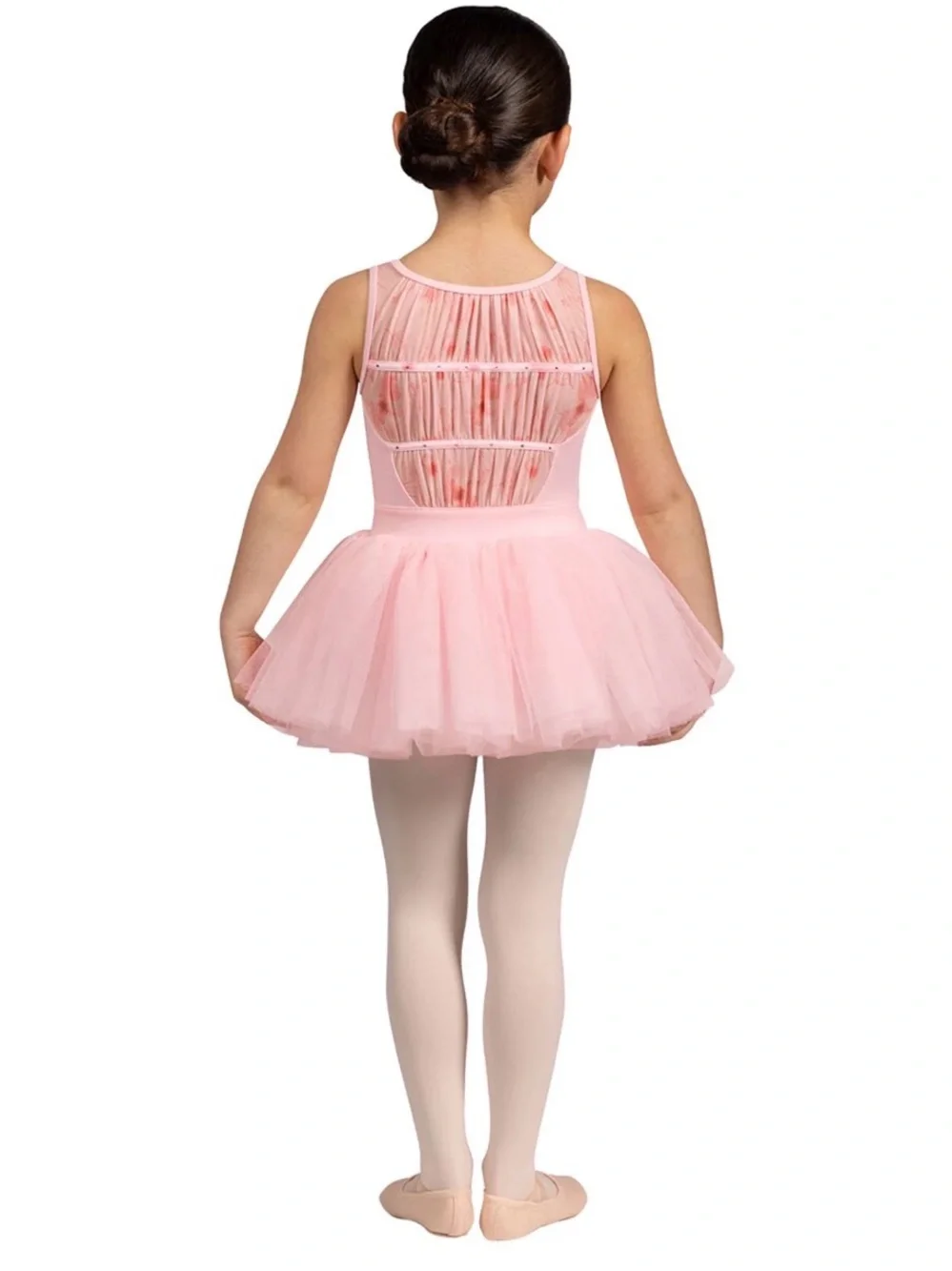 Bloch Pink Ballet Tutu Leotard with Sheer Yoke